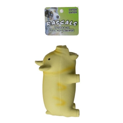 Rascals Latex Grunting Pig Dog Toy - Yellow