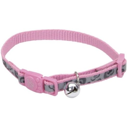 Coastal Pet Lazerbrite Reflective Breakaway Cat Collar Pink Heart