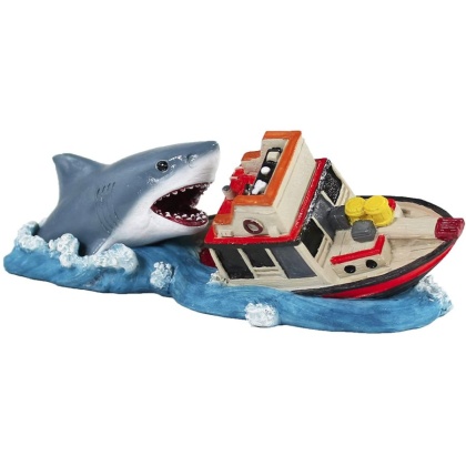 Penn Plax Jaws Boat Attack Aquarium Ornament