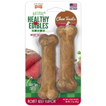 Nylabone Healthy Edibles Wholesome Dog Chews - Roast Beef Flavor