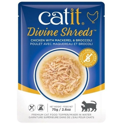 Catit Divine Shreds Chicken with Mackerel and Broccoli