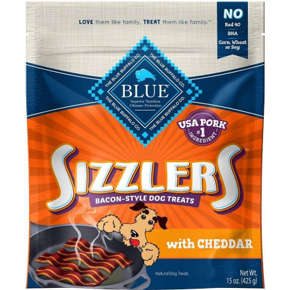 Blue Buffalo Sizzlers Natural Bacon-Style Soft-Moist Dog Treats with Cheddar